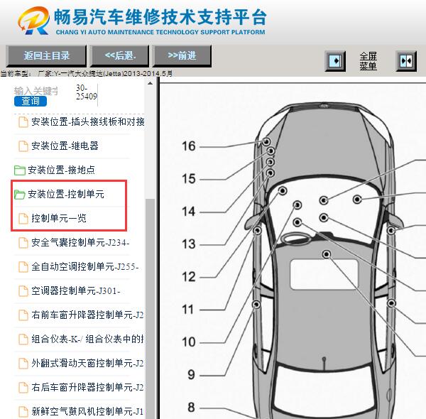 2013年大众捷达全车模块位置