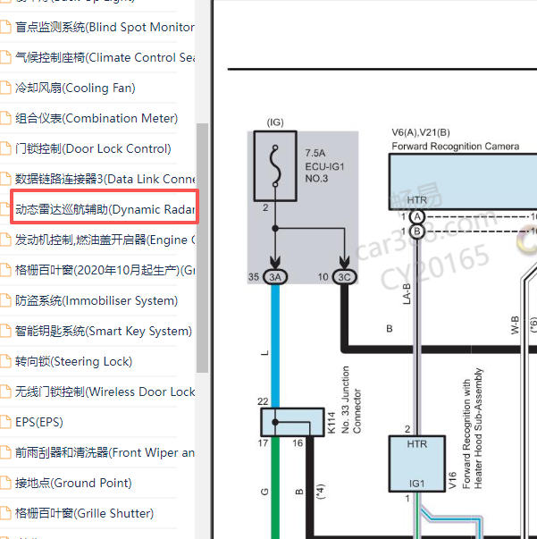 2024年丰田凯美瑞智能LDM系统电路图