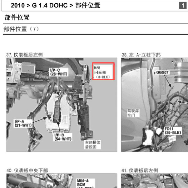 2010年现代瑞纳闪光器位置
