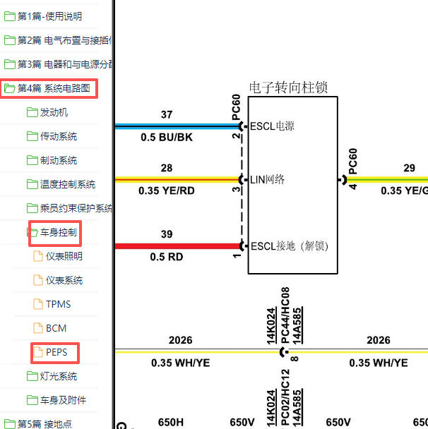 2020-2021年江铃域虎7转向柱锁电路图