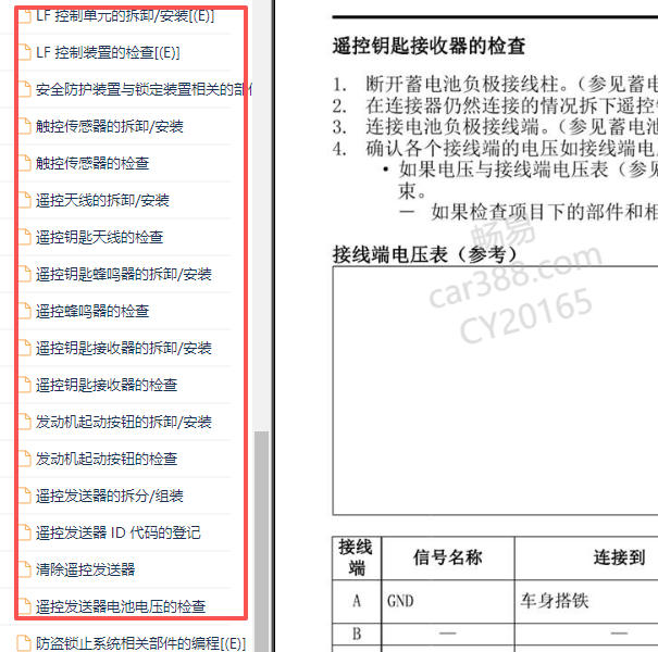 2020-2021年马自达CX-30一键启动系统维修手册