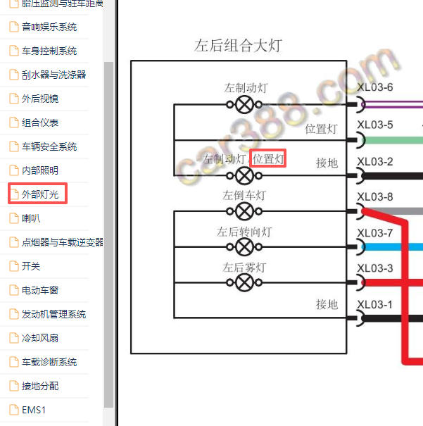 2021-2022年上汽大通V80小灯和位置灯电路图