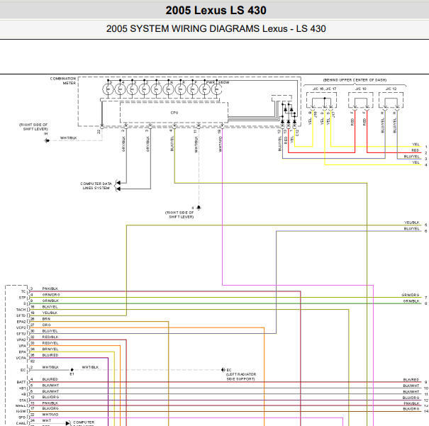2005年雷克萨斯LS430变速箱电路图