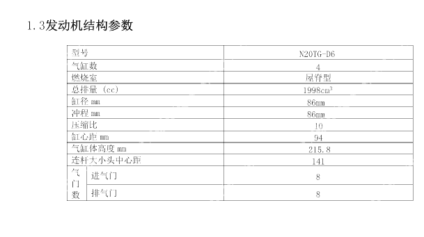 江淮瑞风RF8 N20TG发动机维修资料