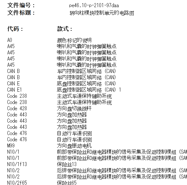 2011年奔驰E300L 转向柱模块和网关电路图