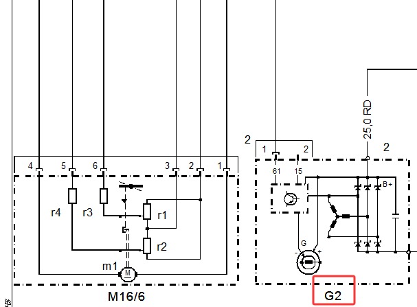 2010年奔驰R300发电机电路图资料