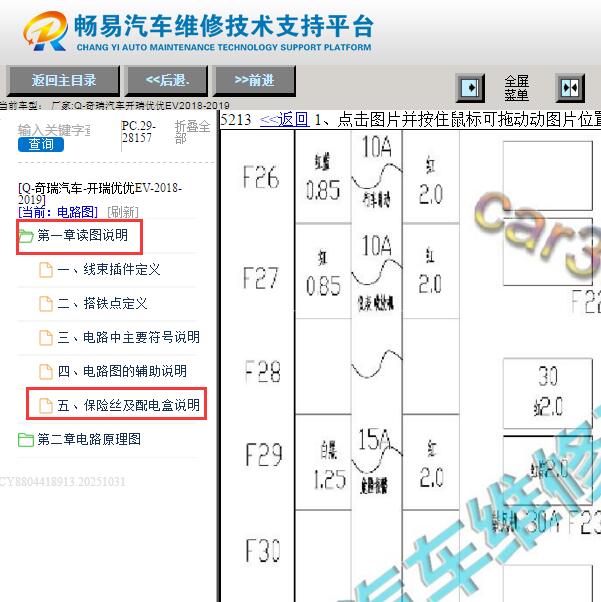 2019年开瑞优优EV保险继电器资料