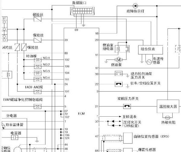2012年日产D22发动机电路图与针脚图