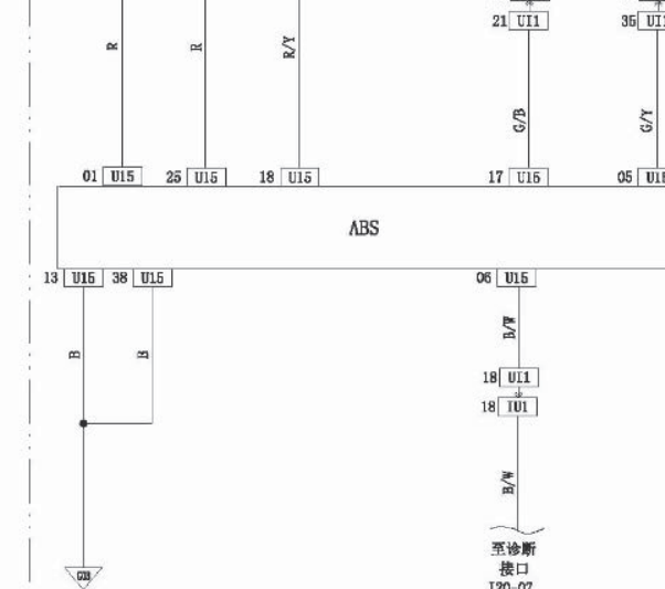 2016年北京汽车幻速H2 38针ABS电路图