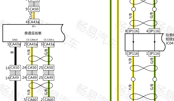2020年吉利帝豪GL自适应巡航系统电路图
