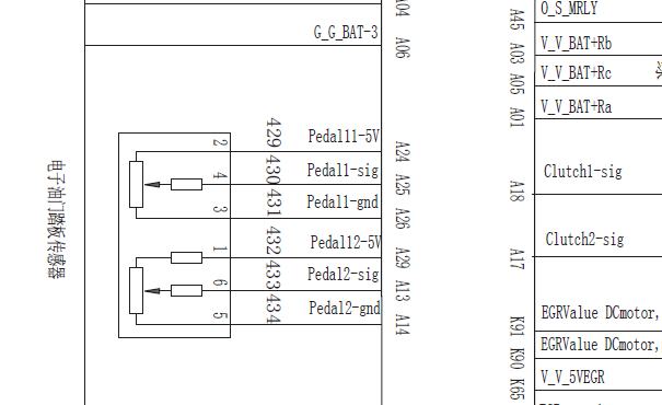 长城汽车GW4D20发动机油门踏板传感器电路图