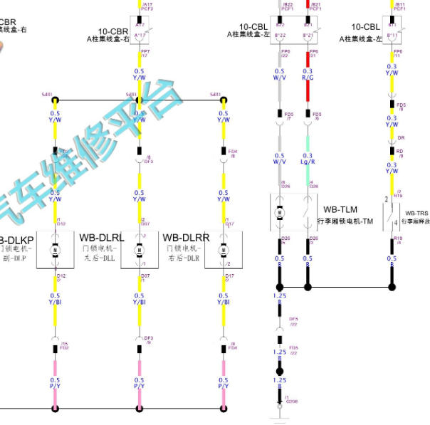 2021年长安CS35PLUS 门锁电路图