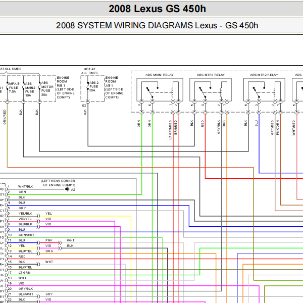 2008年雷克萨斯GS450h ABS电路图