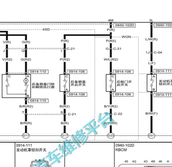 2015年马自达6阿特兹后备箱电路图