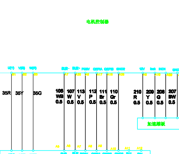 2016年众泰云100S 电机控制器电路图