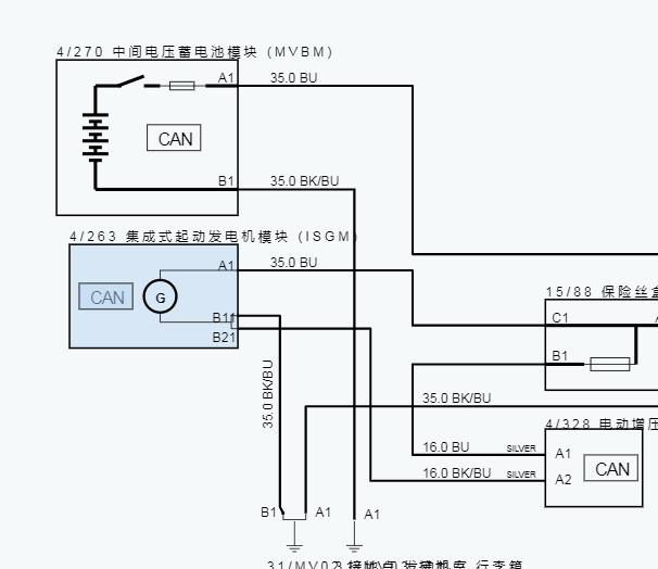 2022年沃尔沃XC90发电机电路图