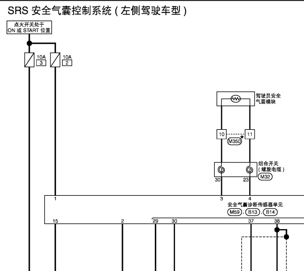 10年日产奇骏气囊电路图