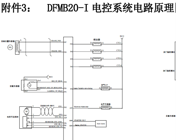 2019年东风风行F600  DFMB20-I发动机电路图