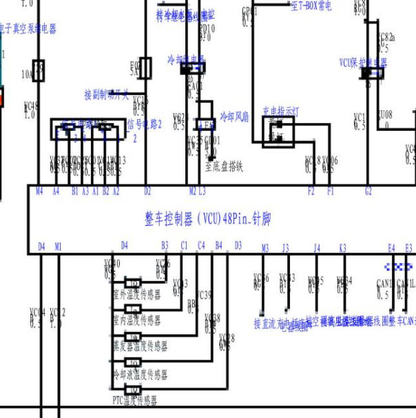 2022年江淮帅铃i5整车控制器电路图