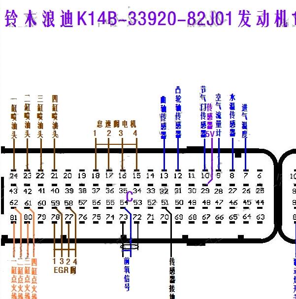 2009年昌河铃木浪迪发动机针脚和电路图