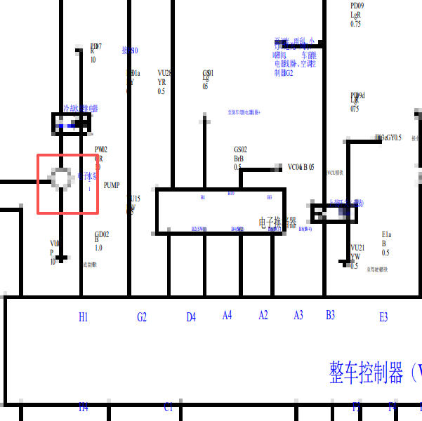 2022年江淮帅铃i5电子水泵电路图