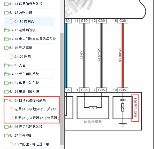 2014-2015年长安悦翔V7换挡电磁阀电路图