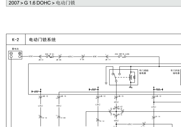 2007年起亚赛拉图门锁电路图资料