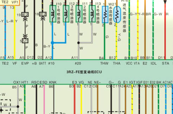 2004年丰田普拉多3RZ发动机电路图