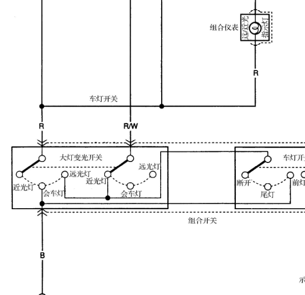 2012年长安之星 远近光灯电路图