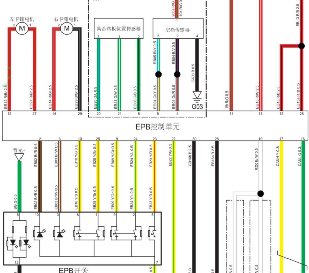 2017年四川野马T70电子手刹电路图