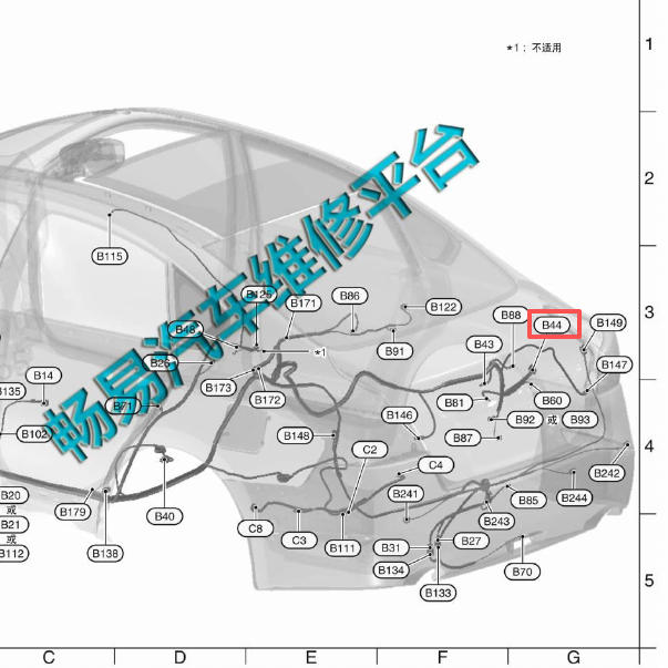 2015年日产天籁B44线束位置