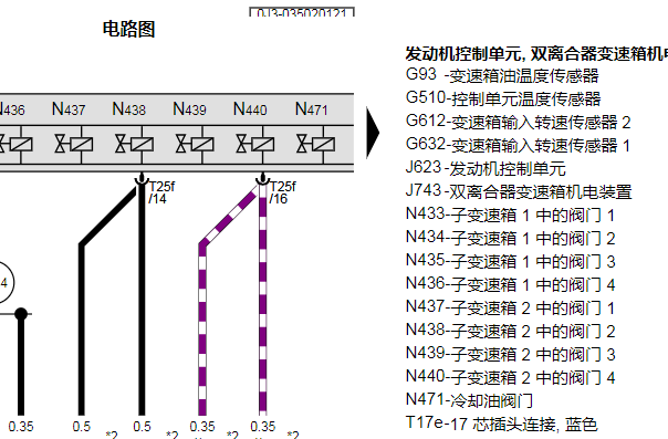 2020年大众速腾变速箱电路图资料
