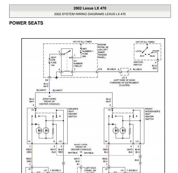2002年雷克萨斯LX470记忆座椅电路图