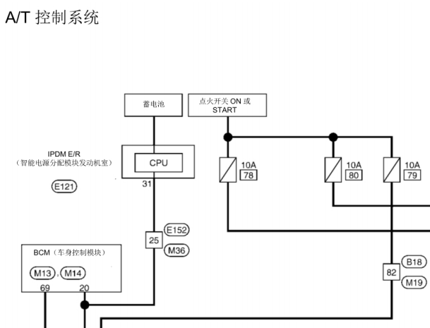 2015年英菲尼迪Q50L变速箱电路图资料