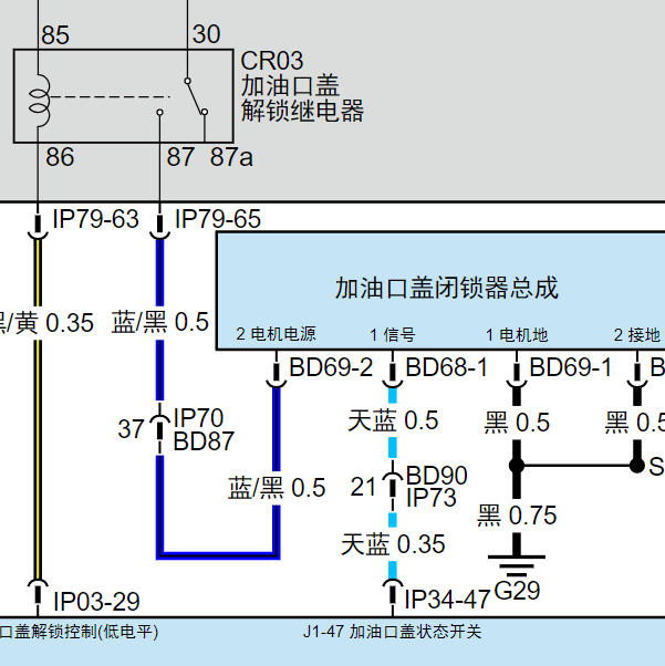 2025年岚图FREE加油口盖开关电路图