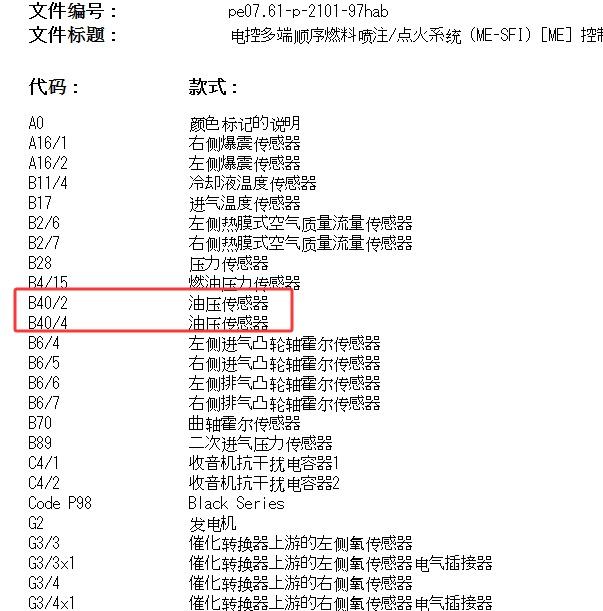 2011年奔驰SLS级AMG 机油压力传感器电路图