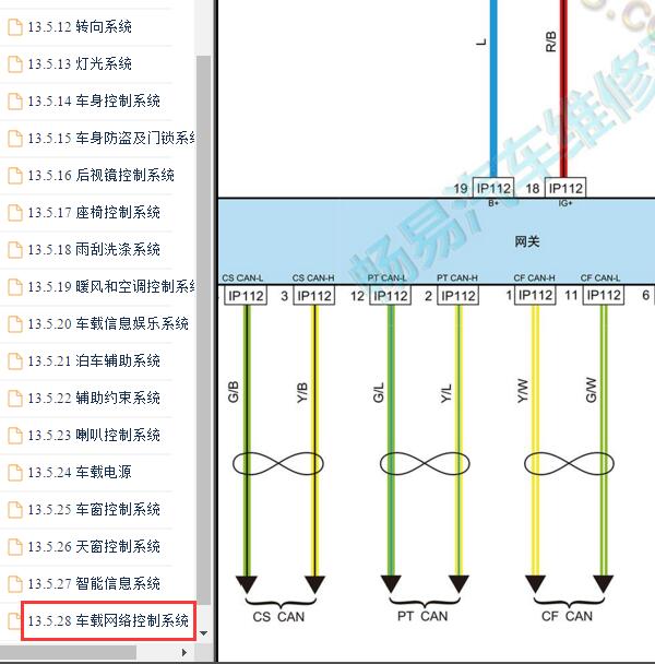 2025年吉利星瑞网络通讯电路图