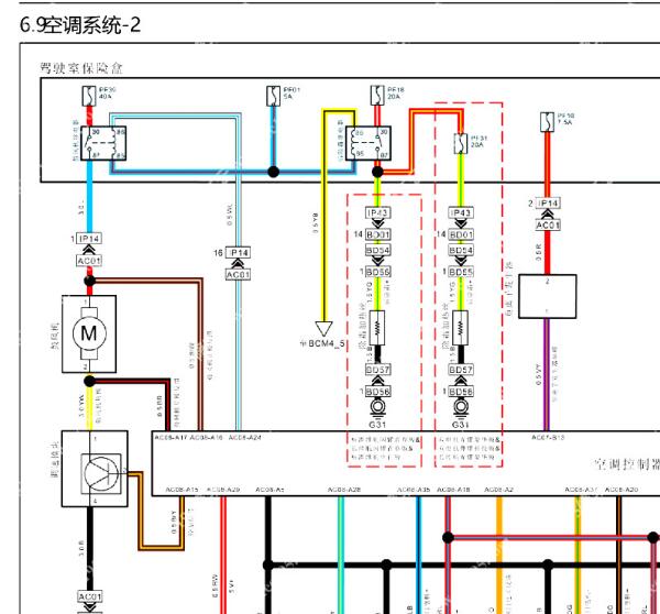 2023年江铃羿驰空调系统电路图