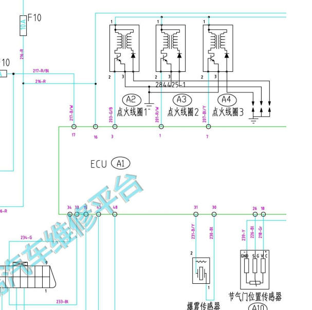 2015年一汽佳宝V75 CA4GX13发动机电路图