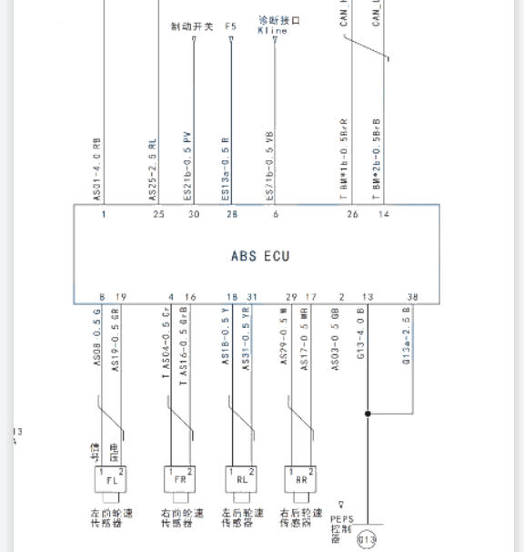2012年广汽吉奥G5 ABS电路图