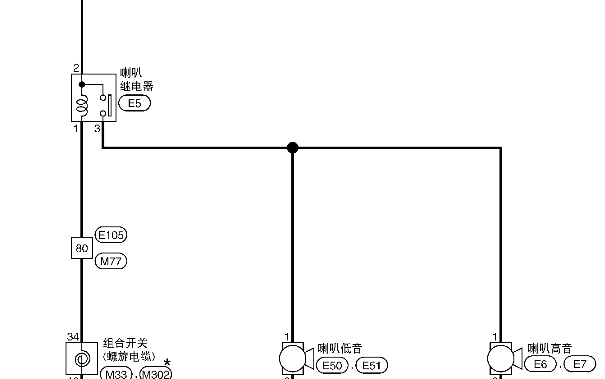 2011-2012年日产骐达喇叭电路图资料
