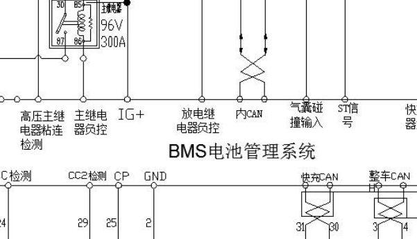 2017年众泰云100plus电池管理系统电路图