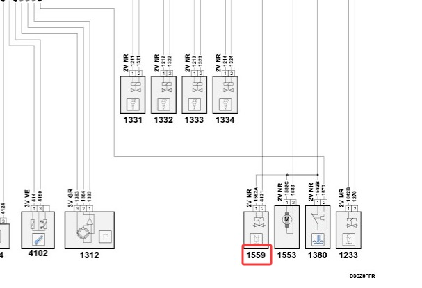 2012年标致207 5F01发动机机油泵电磁阀电路图