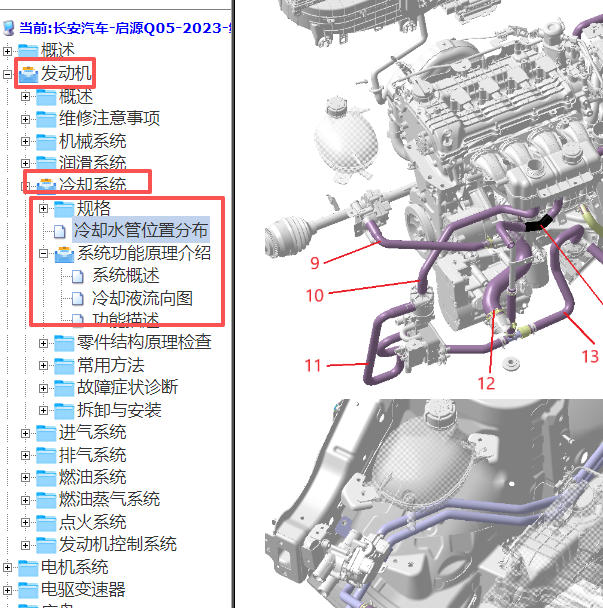 2023年长安启源05水管连接图