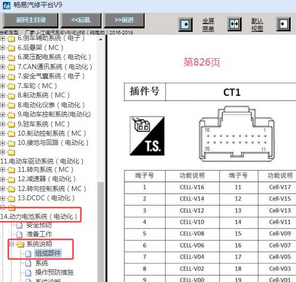 2016-2019年江淮iEV6E电池包针脚资料