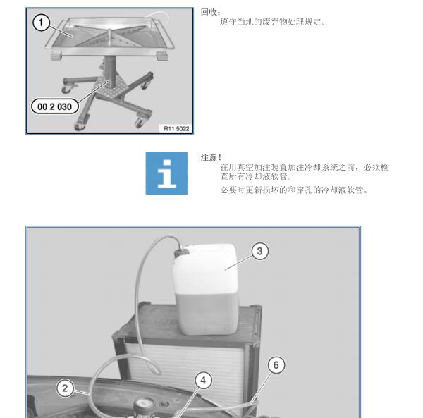 2005年宝马760LI冷却液排放和加注资料