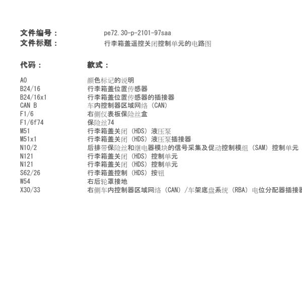 2006年奔驰S600L后盖锁电路图