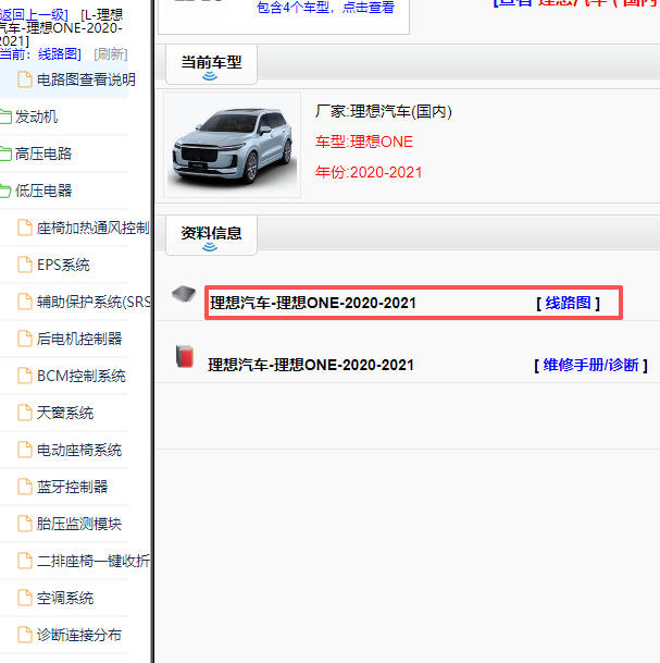 2020-2021年理想ONE全车电路图