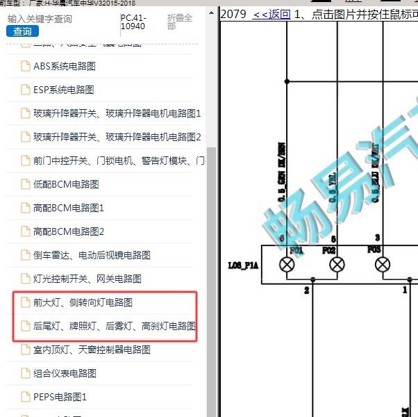 2015年华晨汽车-中华V3 灯光电路图