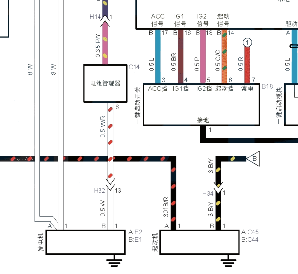 2020年五十铃D-MAX 发电机电路图